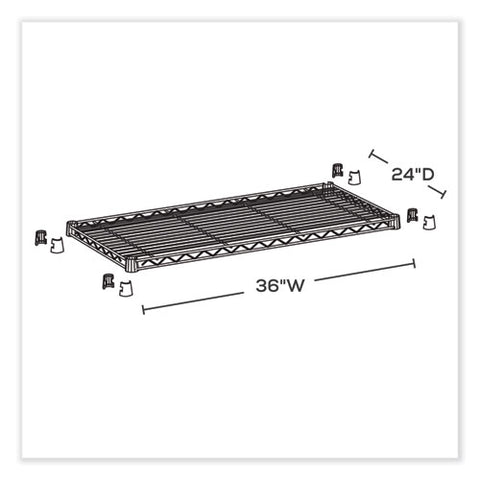 Industrial Extra Shelf Pack, 36w X 24d X 1.5h, Steel, Black, 2/pack