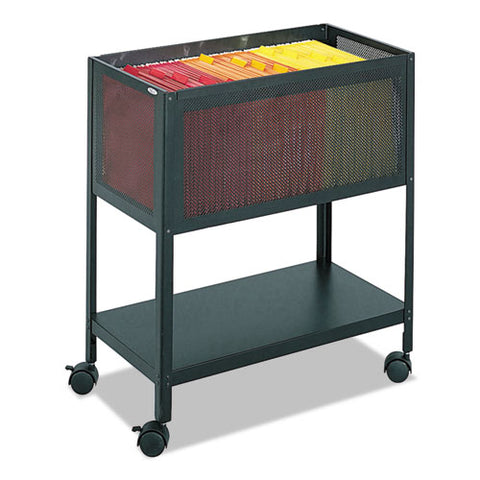 Open Top Mesh Tub, Metal, 1 Shelf, 1 Bin, 13.5" X 24.25" X 27.5", Black