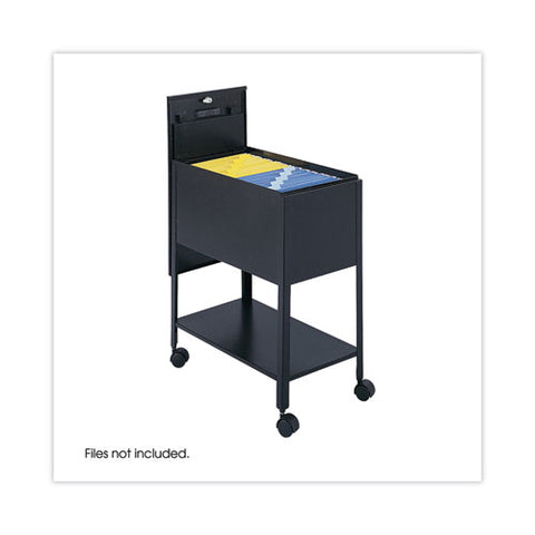 Extra-deep Locking Mobile Tub File, Letter Size, Metal, 1 Shelf, 1 Bin, 13.5" X 24.75" X 28.25", Black