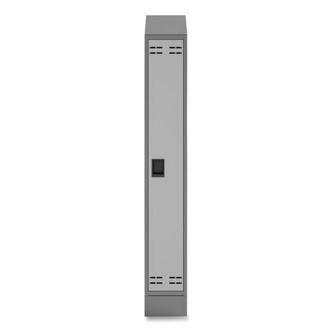 Single Sloped Metal Locker Hood Addition, 12w X 18d X 6h, Gray