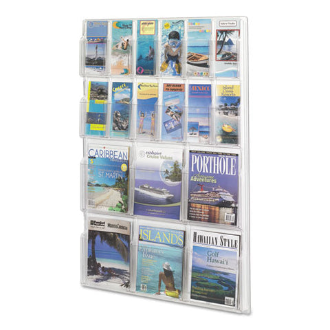 Reveal Clear Literature Displays, 18 Compartments, 30w X 2d X 45h, Clear