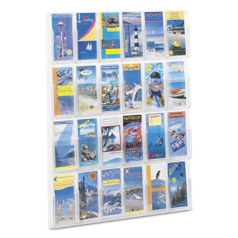 Reveal Clear Literature Displays, 24 Compartments, 30w X 2d X 41h, Clear