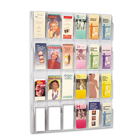 Reveal Clear Literature Displays, 24 Compartments, 30w X 2d X 41h, Clear