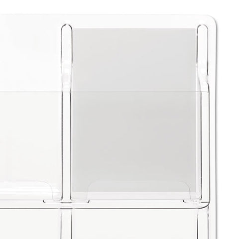 Reveal Clear Literature Displays, 9 Compartments, 30w X 2d X 36.75h, Clear