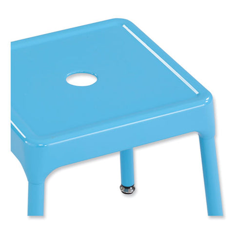 Steel Guest Stool, Backless, Supports Up To 275 Lb, 15" To 15.5" Seat Height, Baby Blue Seat, Baby Blue Base