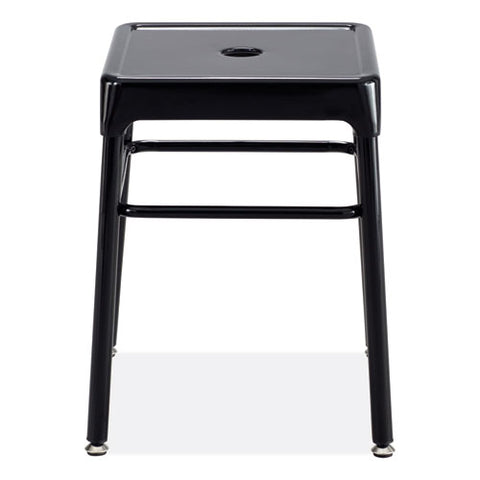 Steel Guestbistro Stool, Backless, Supports Up To 250 Lb, 18" Seat Height, Black Seat, Black Base