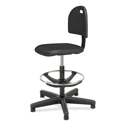 Soft Tough Economy Workbench Chair, Supports Up To 250 Lb, 22" To 32" Seat Height, Black Seat, Black Back, Black Base