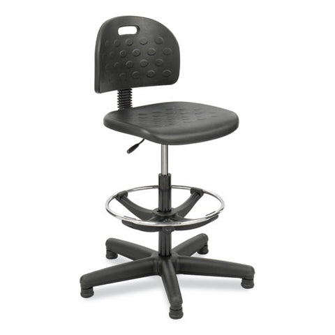 Soft Tough Economy Workbench Chair, Supports Up To 250 Lb, 22" To 32" Seat Height, Black Seat, Black Back, Black Base