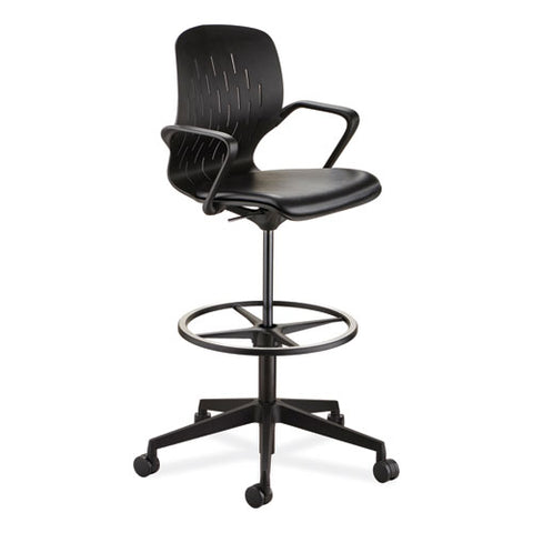 Shell Extended-height Chair, Supports Up To 275 Lb, 22" To 32" Seat Height, Black Seat, Black Back, Black Base