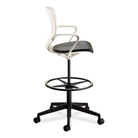 Shell Extended-height Chair, Supports Up To 275 Lb, 22" To 32" Seat Height, Black/white Seat, White Back, Black Base