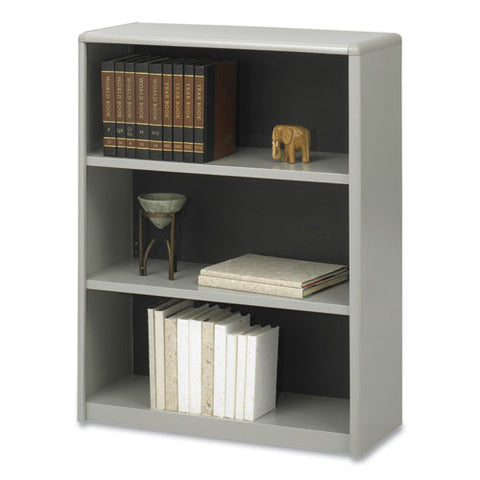 Valuemate Economy Bookcase, Three-shelf, 31.75w X 13.5d X 41h, Gray