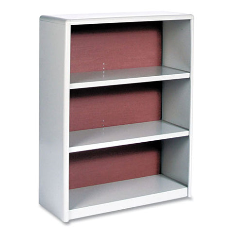 Valuemate Economy Bookcase, Three-shelf, 31.75w X 13.5d X 41h, Gray