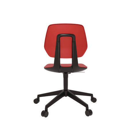 Commute Task Chair, Supports Up To 275 Lbs, 18.25" To 22.25" Seat Height, Red Seat, Red Back, Black Base