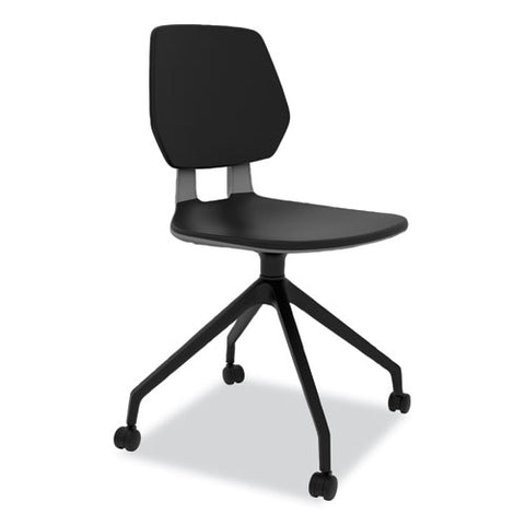 Commute Guest Chair, 25" X 25" X 34.25", Black Seat, Black Back, Black Base