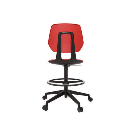 Commute Extended Height Task Chair, Supports Up To 275 Lbs, 18.25" To 22.25" Seat Height, Red/black