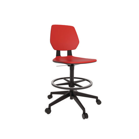 Commute Extended Height Task Chair, Supports Up To 275 Lbs, 18.25" To 22.25" Seat Height, Red/black