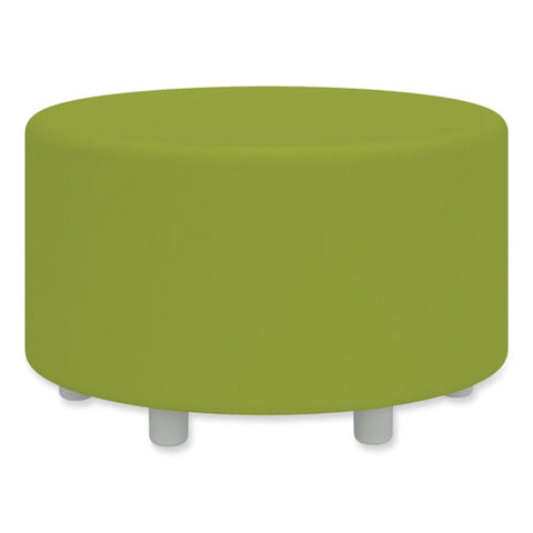 Learn 30" Cylinder Vinyl Ottoman, 30w X 30d X 18h, Green