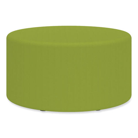 Learn 30" Cylinder Vinyl Ottoman, 30w X 30d X 18h, Green