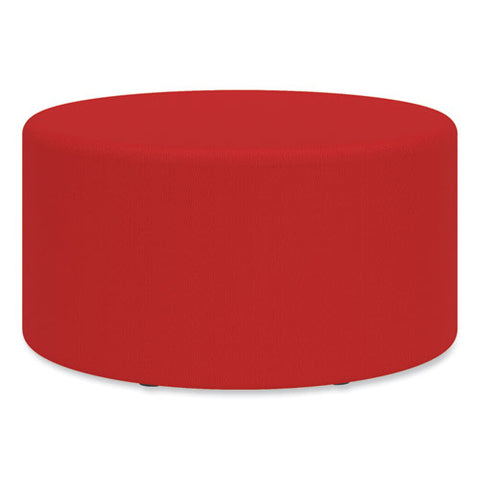 Learn 30" Cylinder Vinyl Ottoman, 30w X 30d X 18h, Red