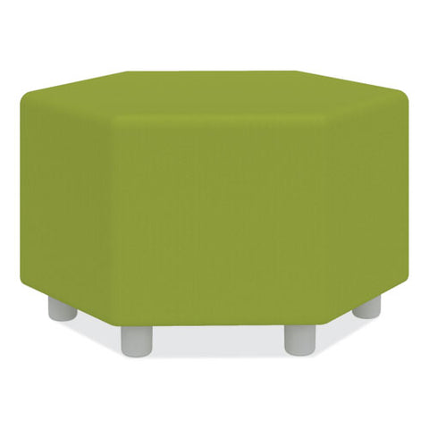 Learn 30" Hexagon Vinyl Ottoman, 30w X 30d X 18h, Green