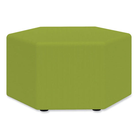 Learn 30" Hexagon Vinyl Ottoman, 30w X 30d X 18h, Green