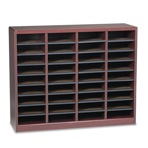 Wood/fiberboard E-z Stor Sorter, 36 Compartments, 40 X 11.75 X 32.5, Mahogany