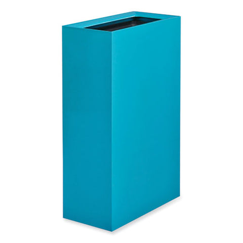 Mixx Recycling Center Rectangular Receptacle, 29 Gal, Steel, Blue