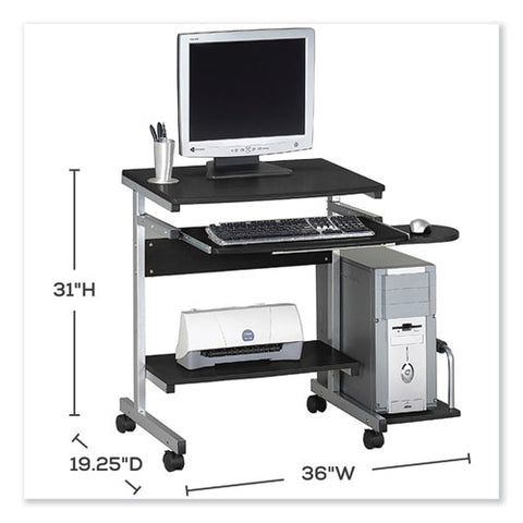 Eastwinds Series Portrait Pc Desk Cart, 36" X 19.25" X 31", Anthracite