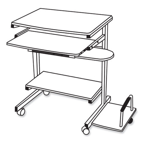 Eastwinds Series Portrait Pc Desk Cart, 36" X 19.25" X 31", Medium Cherry