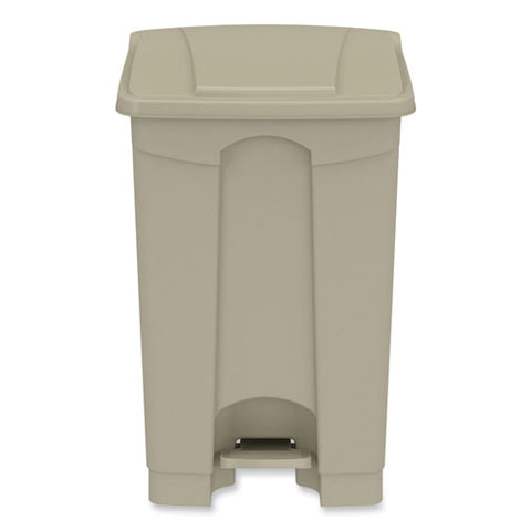 Plastic Step-on Receptacle, 12 Gal, Plastic, Tan