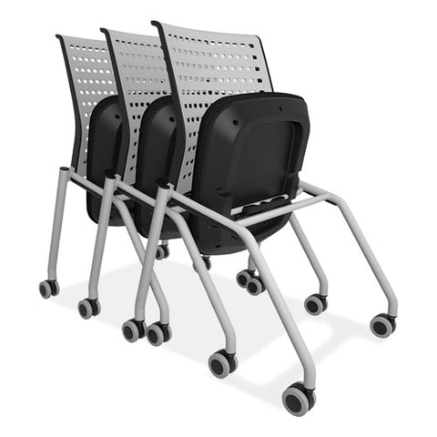 Thesis Training Chair With Static Back, Supports Up To 250 Lb, 18" Seat Height, Black Seat, Gray Back, Gray Base, 2/carton