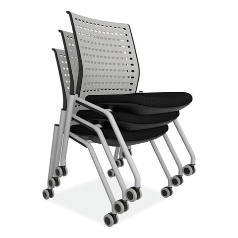 Thesis Training Chair With Static Back, Supports Up To 250 Lb, 18" Seat Height, Black Seat, Gray Back, Gray Base, 2/carton