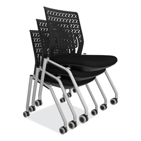 Thesis Training Chair With Flex Back, Supports Up To 250 Lb, 18" Seat Height, Black Seat, Gray Base, 2/carton