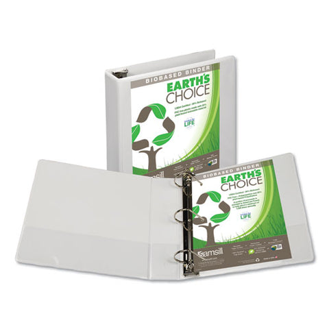 Earth's Choice Plant-based D-ring View Binder, 3 Rings, 2" Capacity, 11 X 8.5, White