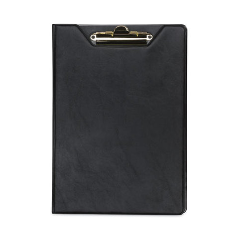 Value Padfolio, Heavyweight Sealed Vinyl, Brass Clip, Inside Front Pocket, Black