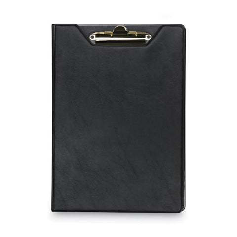 Value Padfolio, Heavyweight Sealed Vinyl, Brass Clip, Inside Front Pocket, Black