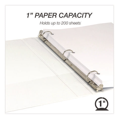 Economy Round Ring View Binders, 3 Rings, 1" Capacity, 11.5 X 8.5, White, 12/carton