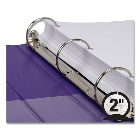 Earth's Choice Plant-based Economy Round Ring View Binders, 3 Rings, 1.5" Capacity, 11 X 8.5, Purple, 2/pack