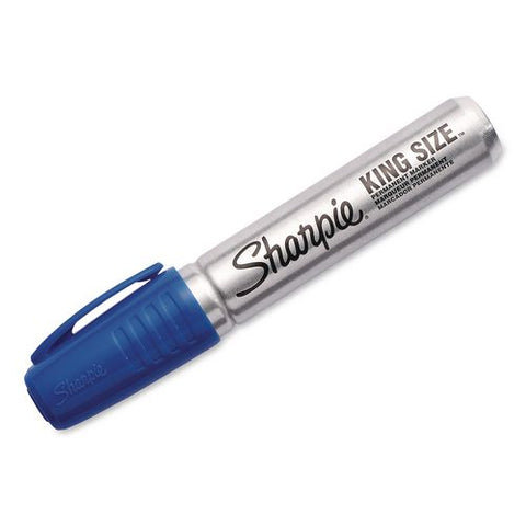 King Size Tank Permanent Marker, Chisel Tip, Blue Ink, 144/carton
