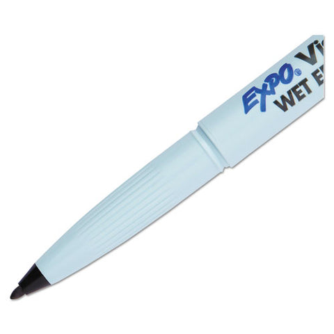 Vis-a-vis Wet Erase Marker, Fine Bullet Tip, Black, Dozen
