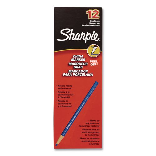 Peel-off China Markers, Blue, Dozen