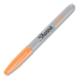 Neon Permanent Markers, Fine Bullet Tip, Neon Orange