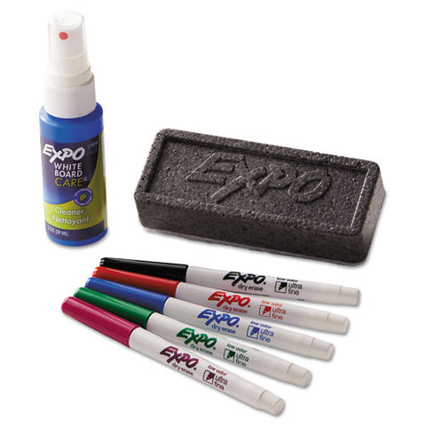 Low-odor Dry Erase Marker Starter Set, Extra-fine Bullet Tip, Assorted Colors, 5/set