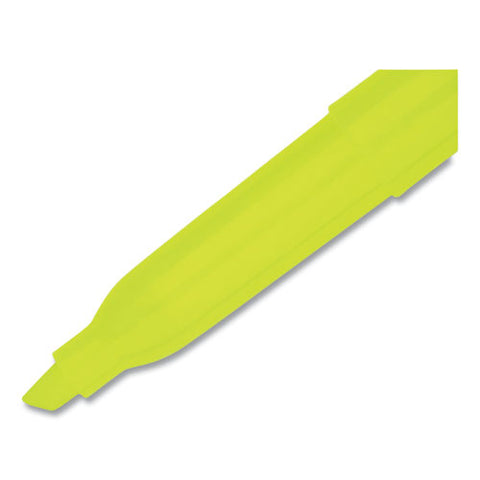 Pocket Style Highlighters, Fluorescent Yellow Ink, Chisel Tip, Yellow Barrel, 5/pack