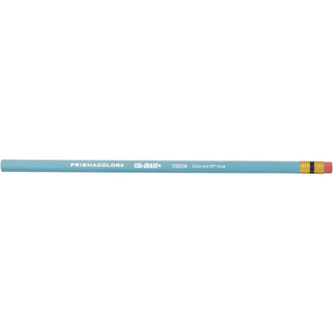 Col-erase Pencil With Eraser, 0.7 Mm, 2b, Non-photo Blue Lead, Non-photo Blue Barrel, Dozen