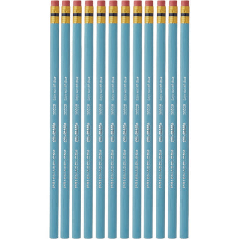 Col-erase Pencil With Eraser, 0.7 Mm, 2b, Non-photo Blue Lead, Non-photo Blue Barrel, Dozen