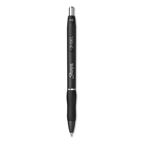 S-gel High-performance Gel Pen, Retractable, Fine 0.5 Mm, Black Ink, Black Barrel, Dozen