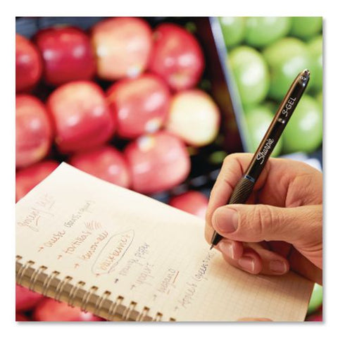 S-gel Gel Pen, Retractable, Medium 0.7 Mm, Black Ink, Black Barrel, 2/pack