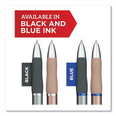 S-gel Premium Metal Barrel Gel Pen, Retractable, Medium 0.7 Mm, Black Ink, Champagne Barrel, 2/pack