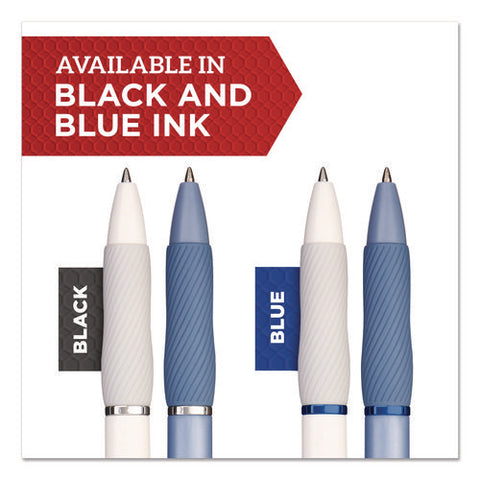 S-gel Gel Pen, Retractable, Medium 0.7 Mm, Black; Blue Ink, Black; Gray; White Barrels, 12/pack